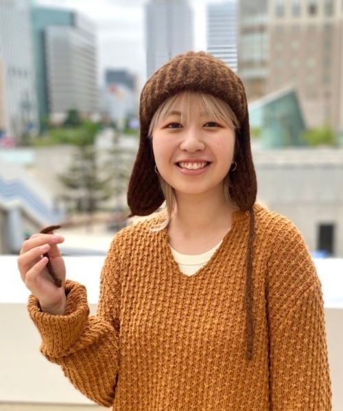 Odds（オッズ）の「odds/オッズ  MOHAIR FLY WATCH（ニットキャップ/ビーニー・レディース・ネイビー/ブラウン/アイボリー・FREE）」の12枚目の写真