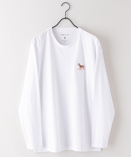 UNIIT(ユニット)の「【ZEROSTAIN/ゼロステイン】汗染みの目立たないTシャツ 刺繍 ロンT 撥水 防汚 UVカット 紫外線対策 犬 猫(Tシャツ/カットソー・メンズ・オフホワイト/オリーブ/ブルーグレー/ホワイト/ホワイト系その他/グリーン・MEDIUM/LARGE/X-LARGE)」の16枚目の写真