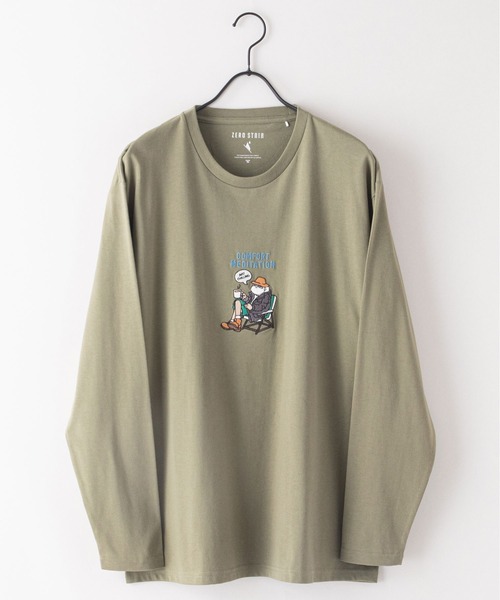 UNIIT(ユニット)の「【ZEROSTAIN/ゼロステイン】汗染みの目立たないTシャツ 刺繍 ロンT 撥水 防汚 UVカット 紫外線対策 犬 猫(Tシャツ/カットソー・メンズ・オフホワイト/オリーブ/ブルーグレー/ホワイト/ホワイト系その他/グリーン・MEDIUM/LARGE/X-LARGE)」の18枚目の写真