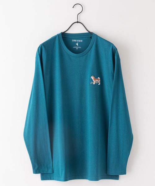 UNIIT(ユニット)の「【ZEROSTAIN/ゼロステイン】汗染みの目立たないTシャツ 刺繍 ロンT 撥水 防汚 UVカット 紫外線対策 犬 猫(Tシャツ/カットソー・メンズ・オフホワイト/オリーブ/ブルーグレー/ホワイト/ホワイト系その他/グリーン・MEDIUM/LARGE/X-LARGE)」の19枚目の写真
