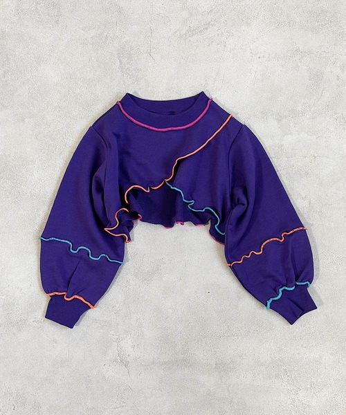 HOGAN RANCH WEAR（ホーガンランチウエア）の「メローショートスウェット（kids/S～LL）（スウェット・キッズ・ライトブルー/ブラック/パープル・S/L/M/LL）」の3枚目の写真