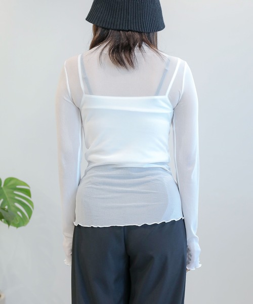 aimoha(アイモハ)の「シアートップ(Tシャツ/カットソー・レディース・ベージュ/グリーン/ブラック/ホワイト・FREE)」の17枚目の写真