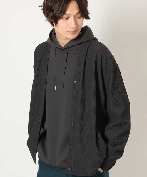 a.v.v(アーヴェヴェ)の「【毛玉になりにくい】タックジャージーカーディガン(カーディガン/ボレロ・メンズ・ブラック/イエロー/チャコールグレー・48/46/44/50)」の3枚目の写真
