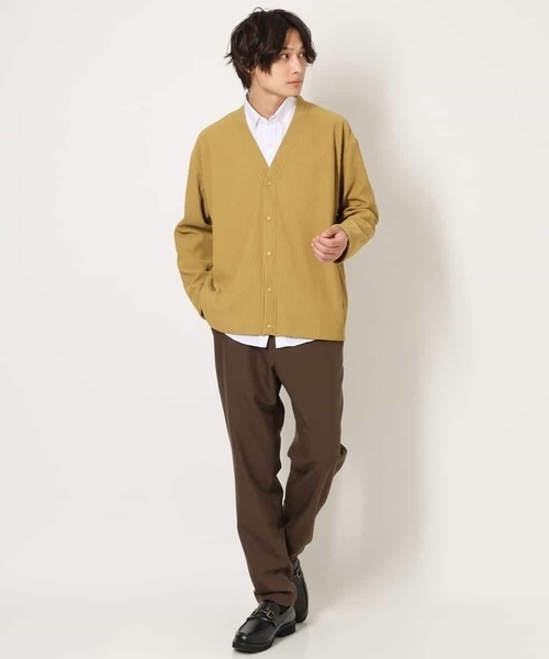 a.v.v(アーヴェヴェ)の「【毛玉になりにくい】タックジャージーカーディガン(カーディガン/ボレロ・メンズ・ブラック/イエロー/チャコールグレー・48/46/44/50)」の11枚目の写真