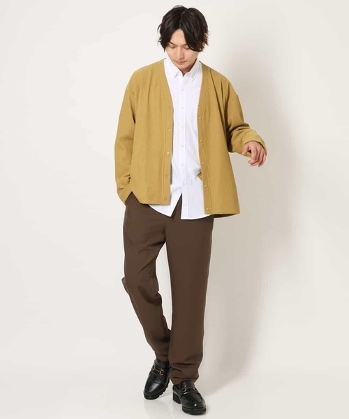a.v.v(アーヴェヴェ)の「【毛玉になりにくい】タックジャージーカーディガン(カーディガン/ボレロ・メンズ・ブラック/イエロー/チャコールグレー・48/46/44/50)」の13枚目の写真