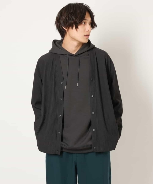 a.v.v(アーヴェヴェ)の「【毛玉になりにくい】タックジャージーカーディガン(カーディガン/ボレロ・メンズ・ブラック/イエロー/チャコールグレー・48/46/44/50)」の18枚目の写真