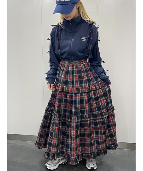 WC(ダブル シー)の「【ベストセラー☆】チェックティアードロングスカート(スカート・レディース・ブラック/レッド/グリーン・FREE)」の17枚目の写真