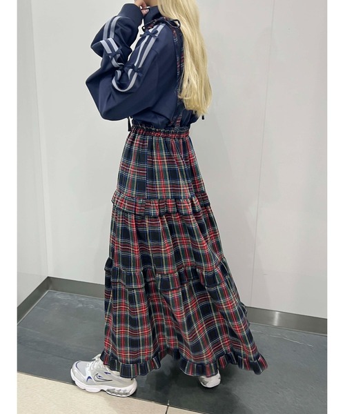 WC(ダブル シー)の「【ベストセラー☆】チェックティアードロングスカート(スカート・レディース・ブラック/レッド/グリーン・FREE)」の14枚目の写真
