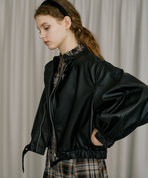 idem（イデム）の「vegan leather blouson/フェイクレザーブルゾン（ブルゾン・レディース・ブラック・FREE）」の3枚目の写真