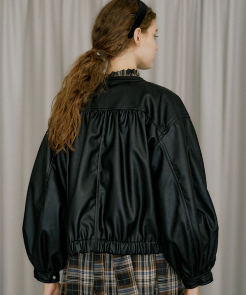 idem（イデム）の「vegan leather blouson/フェイクレザーブルゾン（ブルゾン・レディース・ブラック・FREE）」の5枚目の写真