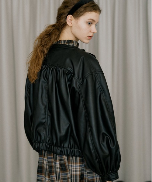 idem（イデム）の「vegan leather blouson/フェイクレザーブルゾン（ブルゾン・レディース・ブラック・FREE）」の6枚目の写真