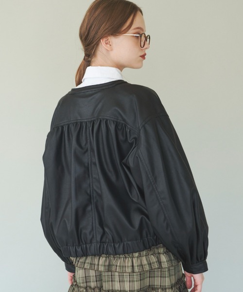 idem（イデム）の「vegan leather blouson/フェイクレザーブルゾン（ブルゾン・レディース・ブラック・FREE）」の10枚目の写真