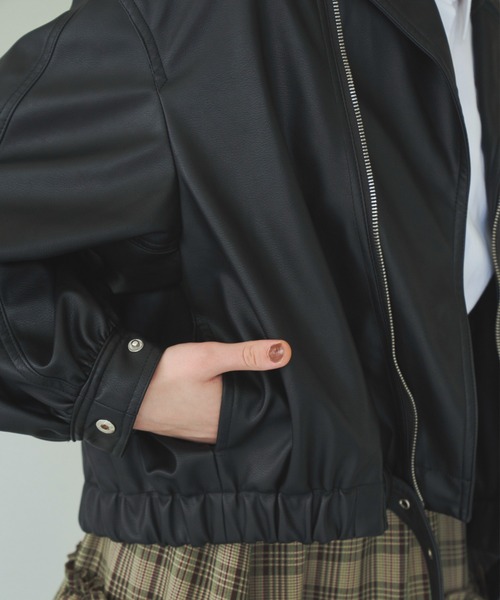 idem（イデム）の「vegan leather blouson/フェイクレザーブルゾン（ブルゾン・レディース・ブラック・FREE）」の11枚目の写真