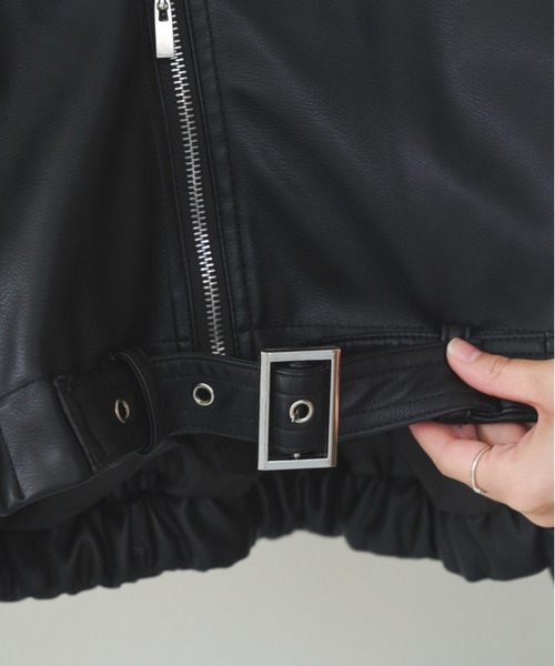 idem（イデム）の「vegan leather blouson/フェイクレザーブルゾン（ブルゾン・レディース・ブラック・FREE）」の16枚目の写真