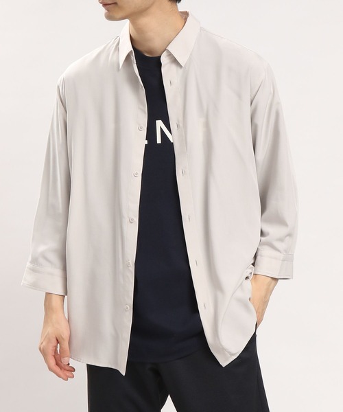 GLOBAL WORK Smile Seed Store(グローバルワーク スマイルシードストア)の「【ユニセックス】レギュラーカラーシャツ7分袖/180992(シャツ/ブラウス・メンズ・モカ/ネイビー/ブルー/ライトベージュ・MEDIUM/SMALL/LARGE/X-LARGE)」の1枚目の写真