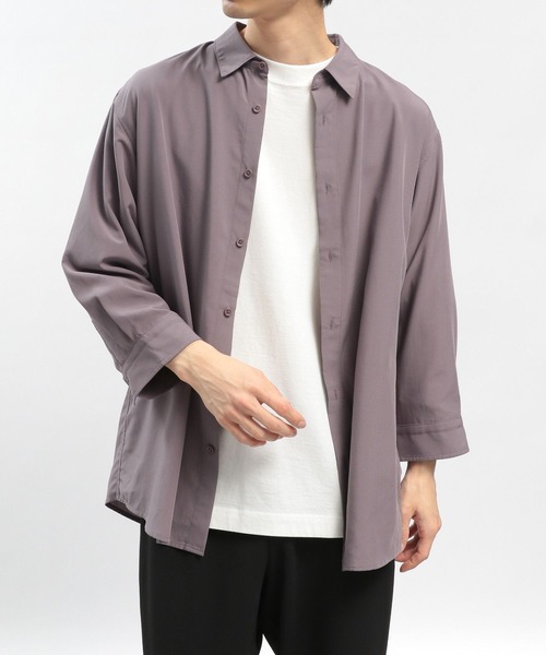 GLOBAL WORK Smile Seed Store(グローバルワーク スマイルシードストア)の「【ユニセックス】レギュラーカラーシャツ7分袖/180992(シャツ/ブラウス・メンズ・モカ/ネイビー/ブルー/ライトベージュ・MEDIUM/SMALL/LARGE/X-LARGE)」の2枚目の写真