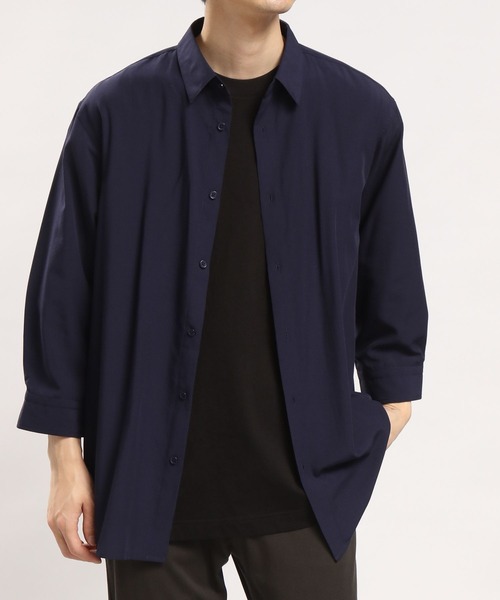 GLOBAL WORK Smile Seed Store(グローバルワーク スマイルシードストア)の「【ユニセックス】レギュラーカラーシャツ7分袖/180992(シャツ/ブラウス・メンズ・モカ/ネイビー/ブルー/ライトベージュ・MEDIUM/SMALL/LARGE/X-LARGE)」の3枚目の写真