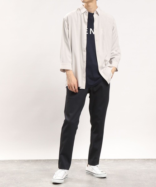 GLOBAL WORK Smile Seed Store(グローバルワーク スマイルシードストア)の「【ユニセックス】レギュラーカラーシャツ7分袖/180992(シャツ/ブラウス・メンズ・モカ/ネイビー/ブルー/ライトベージュ・MEDIUM/SMALL/LARGE/X-LARGE)」の5枚目の写真