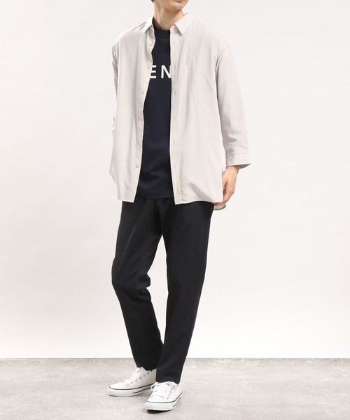 GLOBAL WORK Smile Seed Store(グローバルワーク スマイルシードストア)の「【ユニセックス】レギュラーカラーシャツ7分袖/180992(シャツ/ブラウス・メンズ・モカ/ネイビー/ブルー/ライトベージュ・MEDIUM/SMALL/LARGE/X-LARGE)」の6枚目の写真