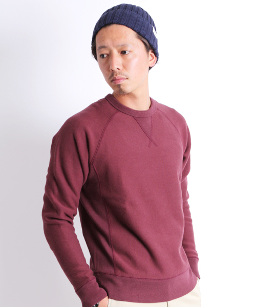 Denime(ドゥニーム)の「HEAVY SWEAT CREW NECK/ヘビースウェットクルーネック(スウェット・メンズ・アイボリー/杢グレー/ダークグリーン/ワイン/ブラック・SMALL/LARGE/MEDIUM)」の5枚目の写真