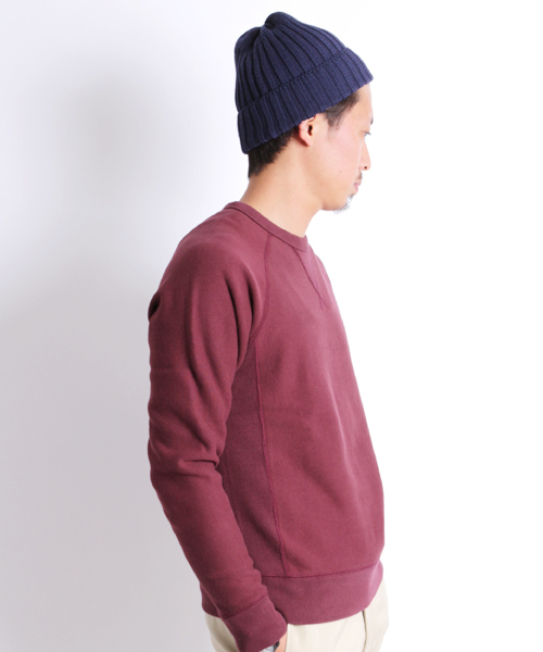 Denime(ドゥニーム)の「HEAVY SWEAT CREW NECK/ヘビースウェットクルーネック(スウェット・メンズ・アイボリー/杢グレー/ダークグリーン/ワイン/ブラック・SMALL/LARGE/MEDIUM)」の7枚目の写真