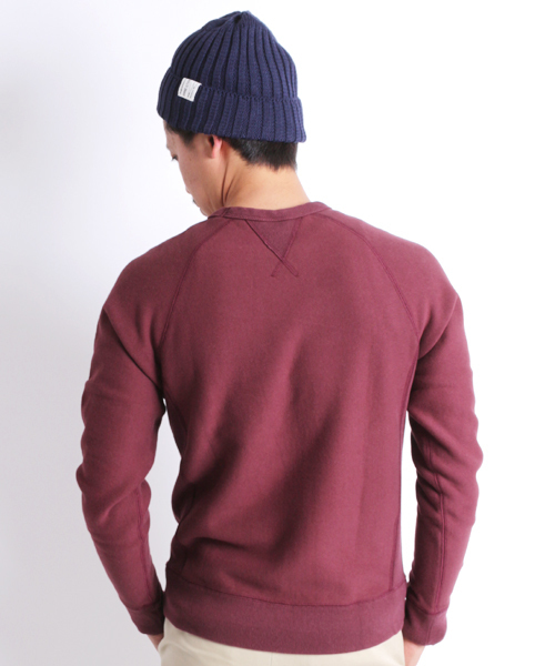 Denime(ドゥニーム)の「HEAVY SWEAT CREW NECK/ヘビースウェットクルーネック(スウェット・メンズ・アイボリー/杢グレー/ダークグリーン/ワイン/ブラック・SMALL/LARGE/MEDIUM)」の8枚目の写真