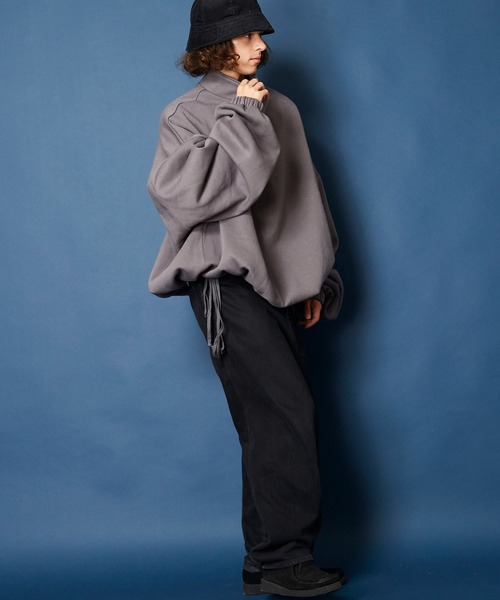 unrelaxing（アンリラクシング）の「オーバーサイズモンスターハーフジップスウェット ユニセックス（スウェット・メンズ・ホワイト/スミクロ/ブラック/グレー・FREE）」の8枚目の写真