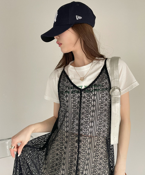 セール】クロシェレース バックシャン キャミワンピース