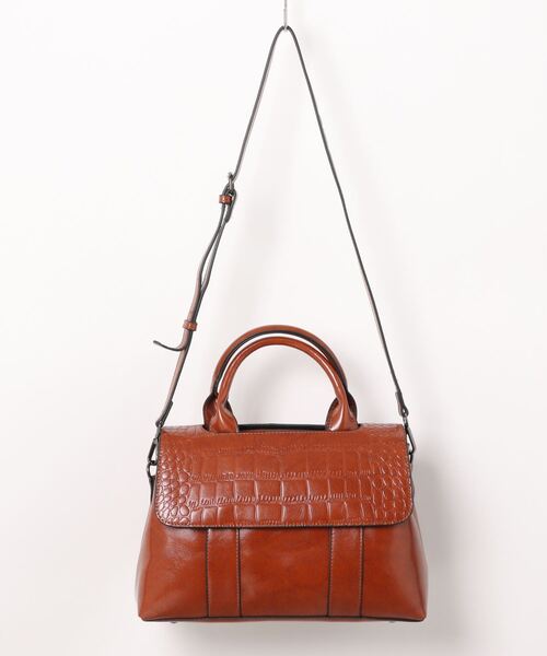 NiiNa(ニーナ)の「【NiiNa】【高品質牛革】2way クロコ柄ショルダークラシックバッグ / 傷汚れに強いエンボス加工(ショルダーバッグ・レディース・ブラック/ホワイト/ブラウン・FREE)」の3枚目の写真