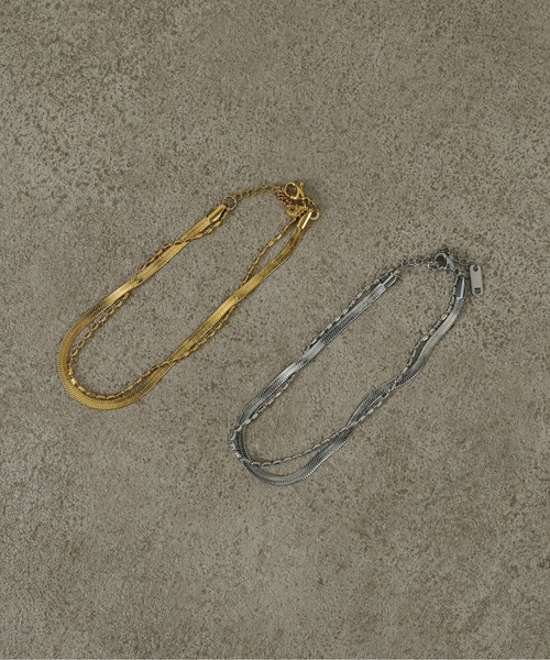 ORLEAN（オルレアン）の「金属アレルギー対応 2連チェーンデザインアンクレット サージカルステンレス（アンクレット・レディース・シルバー/ゴールド・フリー）」の12枚目の写真