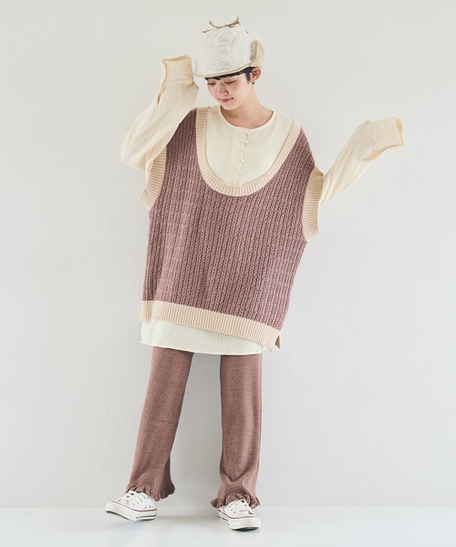 Crisp（クリスプ）の「ヘンリーガーゼブラウス（シャツ/ブラウス・レディース・モカ/アイボリー・FREE）」の18枚目の写真