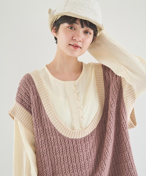 Crisp（クリスプ）の「ヘンリーガーゼブラウス（シャツ/ブラウス・レディース・モカ/アイボリー・FREE）」の21枚目の写真