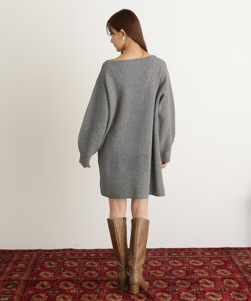 N.(N. Natural Beauty Basic)(エヌエヌナチュラルビューティーベーシック)の「◆片畦ミディワンピース(ワンピース・レディース・杢グレー/ライトブルー/ブラック・MEDIUM)」の20枚目の写真