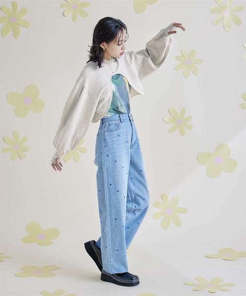miette(ミエット)の「ボリュームスリーブ裏毛ボレロ(カーディガン/ボレロ・レディース・オートミール/ブラック・FREE)」の9枚目の写真
