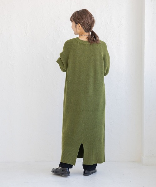 studio CLIP（スタディオクリップ）の「【低身長向け/マシンウォッシャブル/速乾】ソフィニーニットワンピース（ワンピース・レディース・レッド/ブラック/カーキ/グレー・FREE）」の14枚目の写真