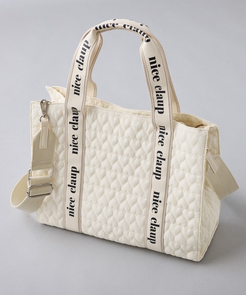 one after another NICE CLAUP(ワンアフターアナザーナイスクラップ)の「ハートキルティングバッグ(大)(トートバッグ・レディース・アイボリー/ブラック/モカ・FREE)」の14枚目の写真