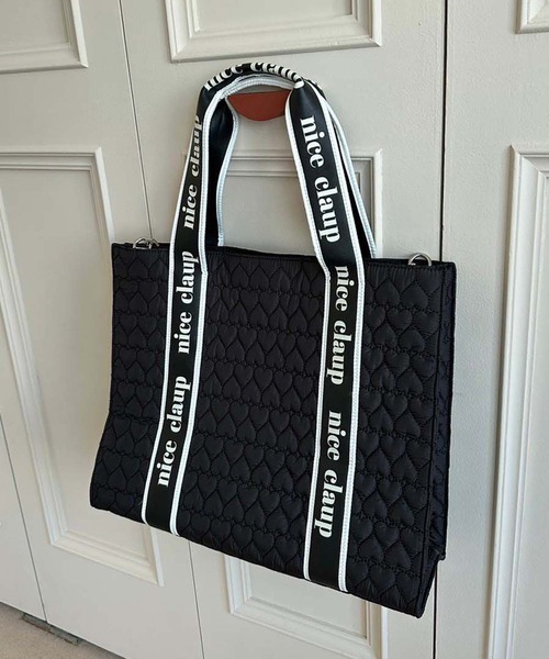 one after another NICE CLAUP(ワンアフターアナザーナイスクラップ)の「ハートキルティングバッグ(大)(トートバッグ・レディース・アイボリー/ブラック/モカ・FREE)」の10枚目の写真