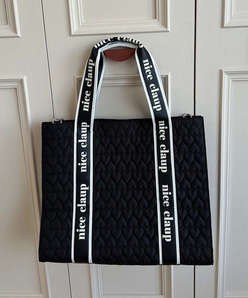 one after another NICE CLAUP(ワンアフターアナザーナイスクラップ)の「ハートキルティングバッグ(大)(トートバッグ・レディース・アイボリー/ブラック/モカ・FREE)」の11枚目の写真