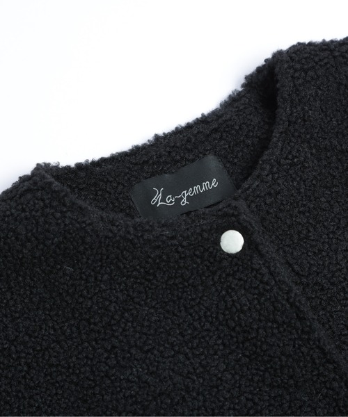 SUGAR BISKET（シュガービスケット）の「ペプラムボアコート（ダウンジャケット/コート・レディース・ブラック/ブラウン/ベージュ・フリー）」の4枚目の写真