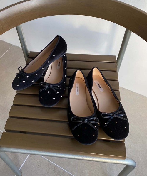 one after another NICE CLAUP（ワンアフターアナザーナイスクラップ）の「【S~LLサイズ】アソートバレエシューズ（バレエシューズ・レディース・ブラック×ゴールド/ブラック系その他・S/LL/L/M）」の19枚目の写真