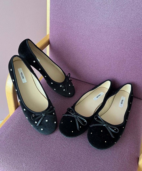 one after another NICE CLAUP（ワンアフターアナザーナイスクラップ）の「【S~LLサイズ】アソートバレエシューズ（バレエシューズ・レディース・ブラック×ゴールド/ブラック系その他・S/LL/L/M）」の14枚目の写真