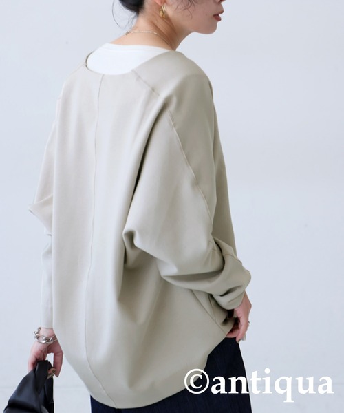 antiqua(アンティカ)の「ドルマンジャケット(その他アウター・レディース・ベージュ/ブラック・FREE)」の10枚目の写真
