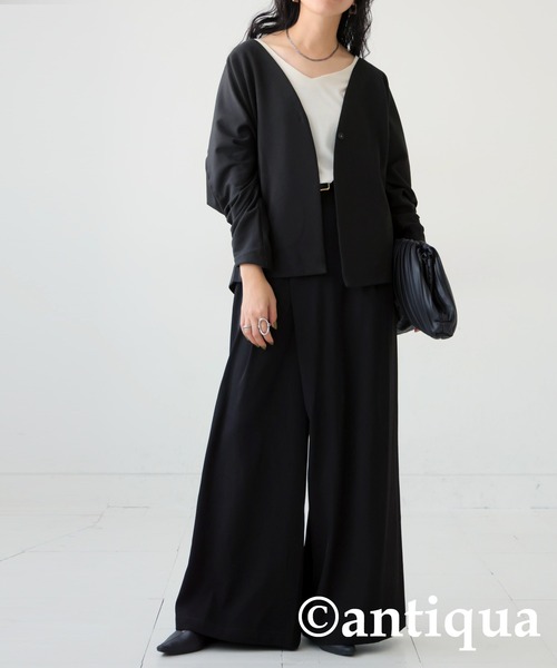 antiqua(アンティカ)の「ドルマンジャケット(その他アウター・レディース・ベージュ/ブラック・FREE)」の19枚目の写真