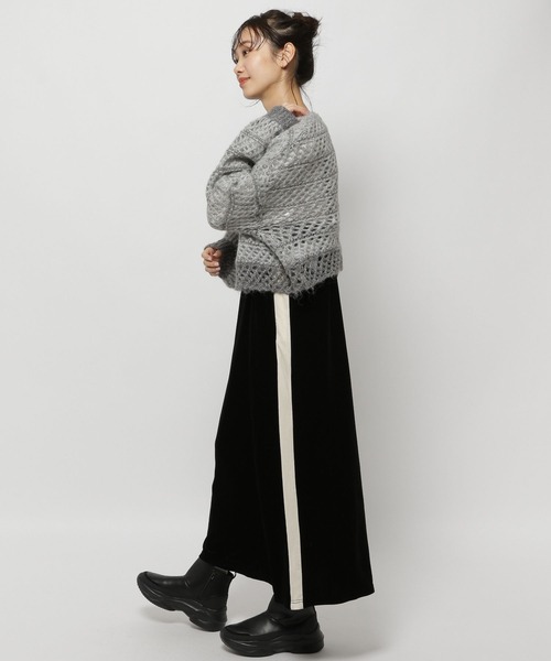 niko and...（ニコアンド）の「ベロアラインキャミワンピース（ワンピース・レディース・ブラック/モカ/オレンジ・FREE）」の5枚目の写真