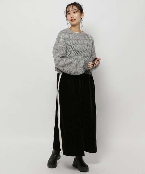 niko and...（ニコアンド）の「ベロアラインキャミワンピース（ワンピース・レディース・ブラック/モカ/オレンジ・FREE）」の6枚目の写真