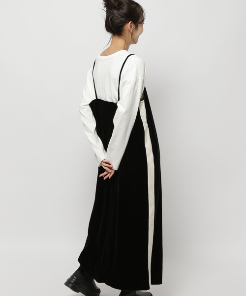 niko and...（ニコアンド）の「ベロアラインキャミワンピース（ワンピース・レディース・ブラック/モカ/オレンジ・FREE）」の9枚目の写真