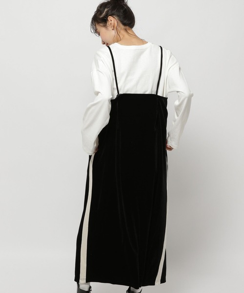 niko and...（ニコアンド）の「ベロアラインキャミワンピース（ワンピース・レディース・ブラック/モカ/オレンジ・FREE）」の10枚目の写真