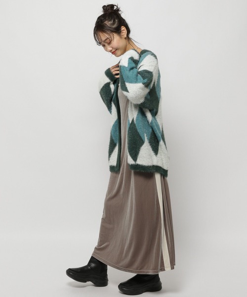 niko and...（ニコアンド）の「ベロアラインキャミワンピース（ワンピース・レディース・ブラック/モカ/オレンジ・FREE）」の16枚目の写真