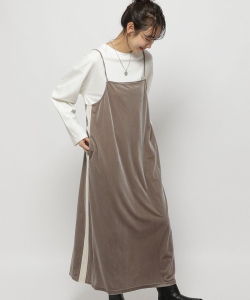 niko and...（ニコアンド）の「ベロアラインキャミワンピース（ワンピース・レディース・ブラック/モカ/オレンジ・FREE）」の18枚目の写真