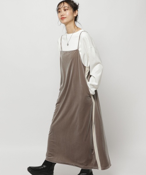 niko and...（ニコアンド）の「ベロアラインキャミワンピース（ワンピース・レディース・ブラック/モカ/オレンジ・FREE）」の19枚目の写真